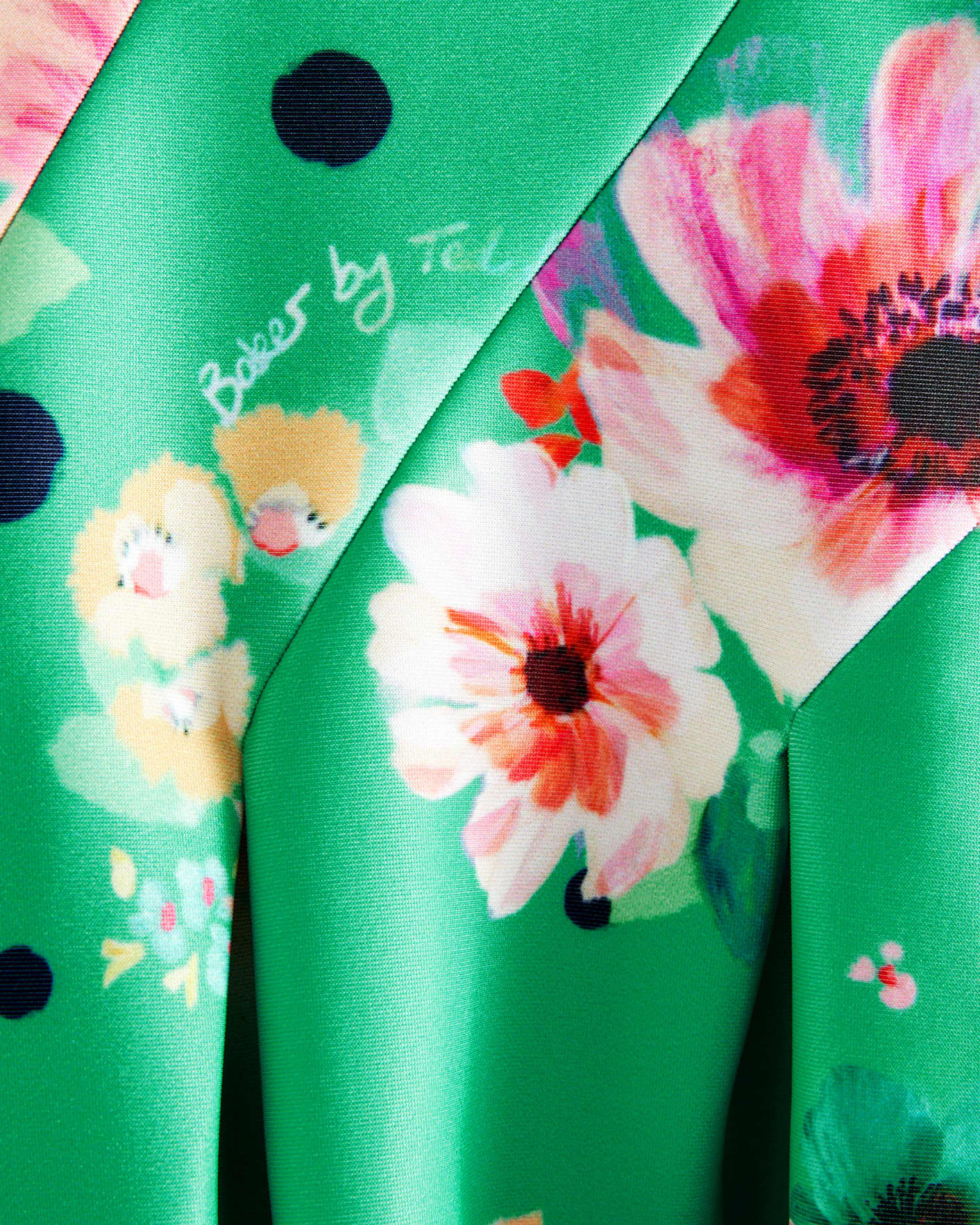 Green Floral Printed Skater Dress Ted Baker