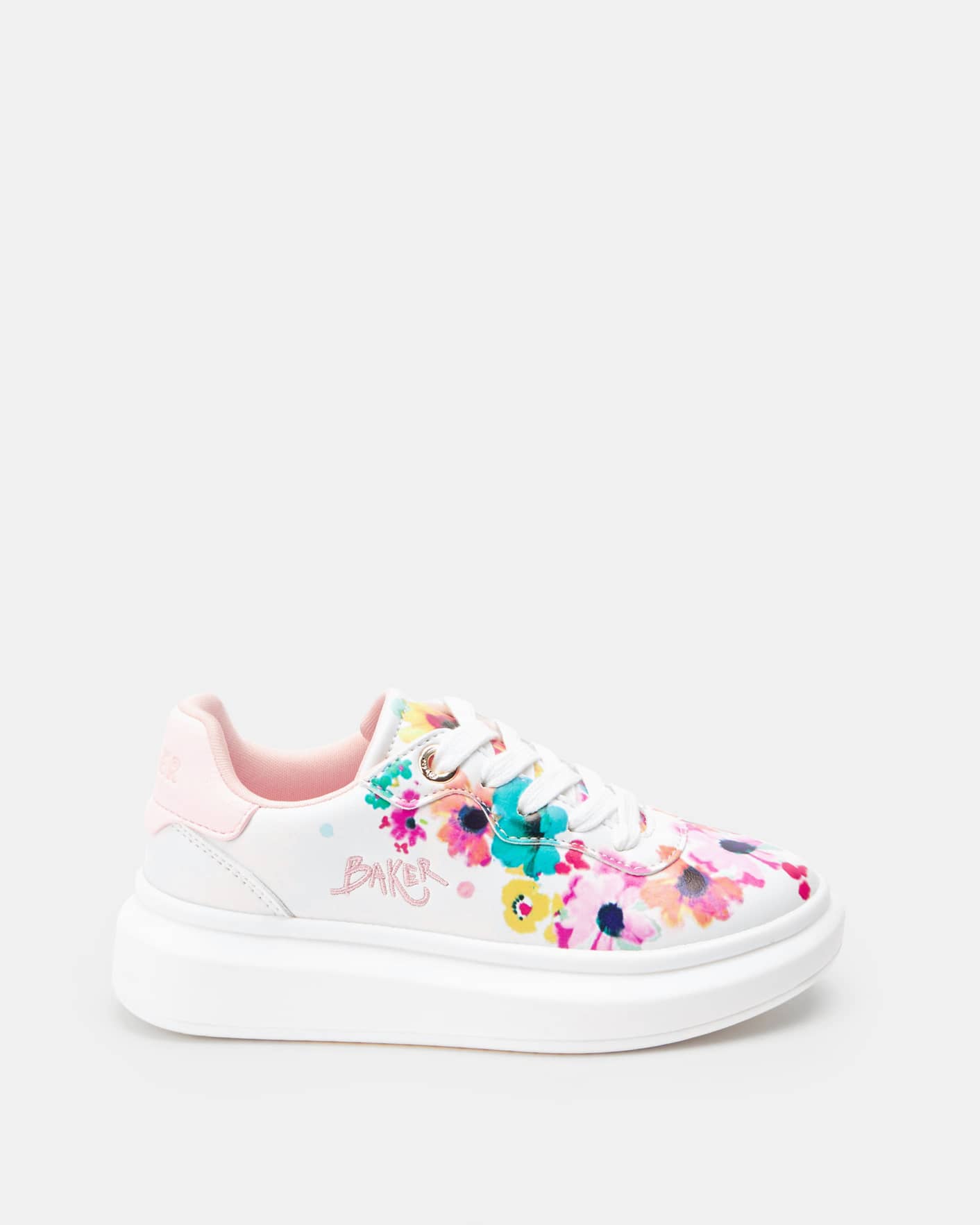 White Printed Platform Lace Up Trainer Ted Baker