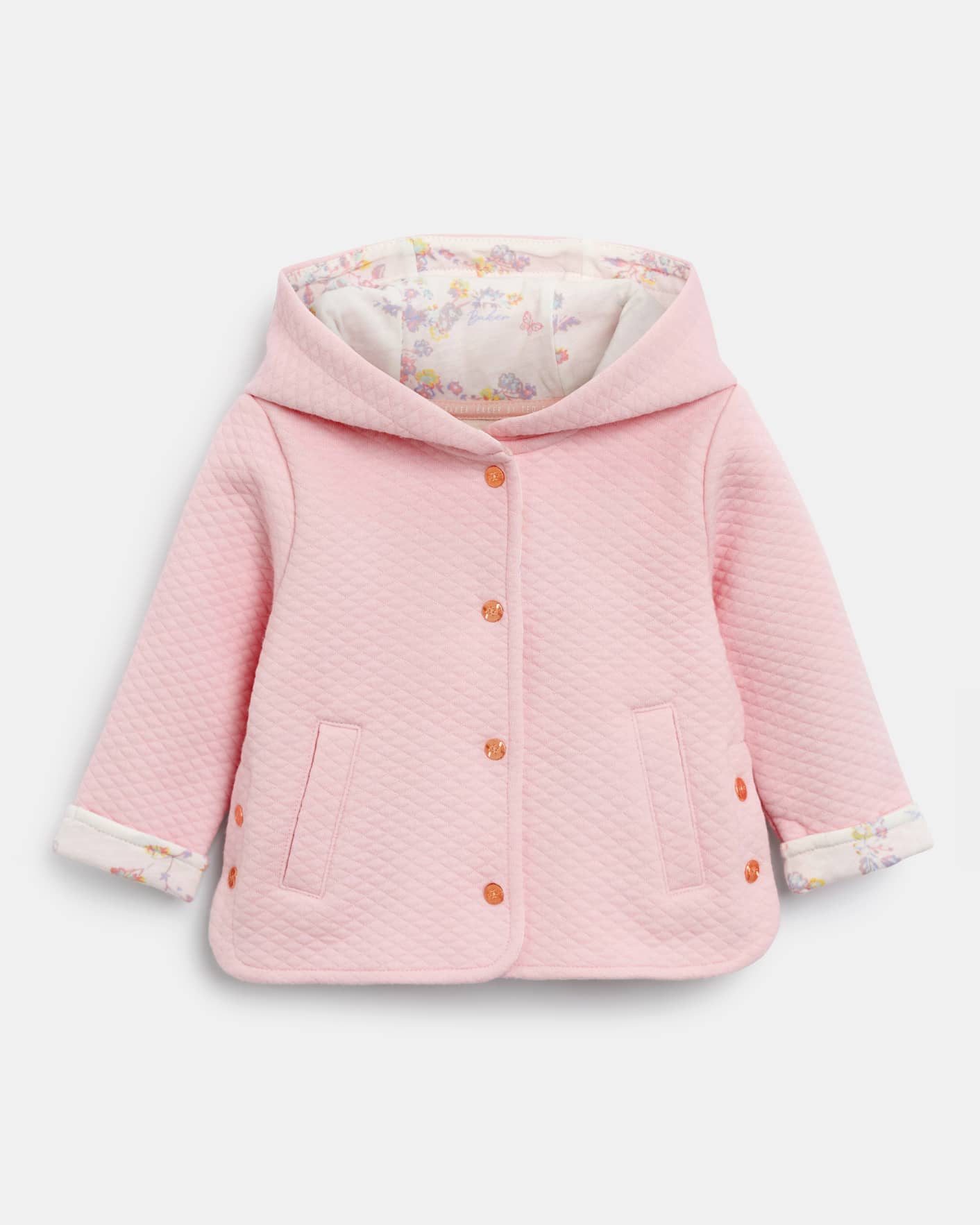 Light Pink Quilted Hooded Jacket Ted Baker