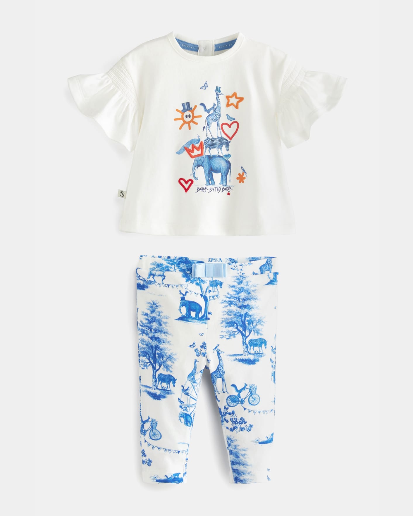 Blue Graphic Top And Printed Leggings Set Ted Baker