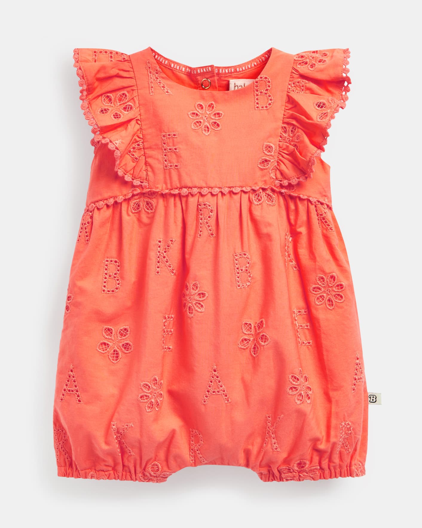 Coral Branded Romper With Frills Ted Baker