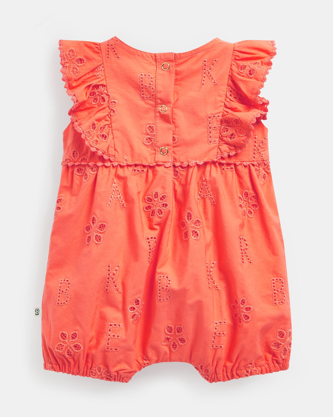 Coral Branded Romper With Frills Ted Baker