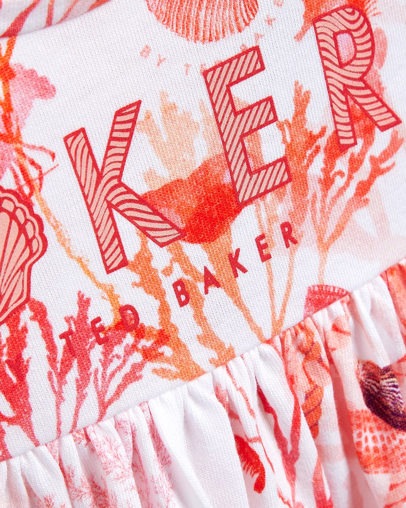 Coral Printed Short Sleeve Dress Ted Baker