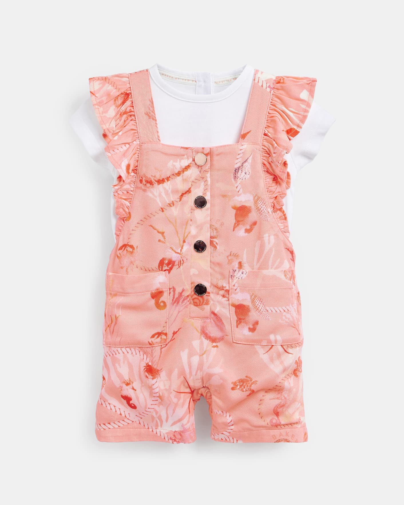 Coral Printed Playsuit With Tee Ted Baker