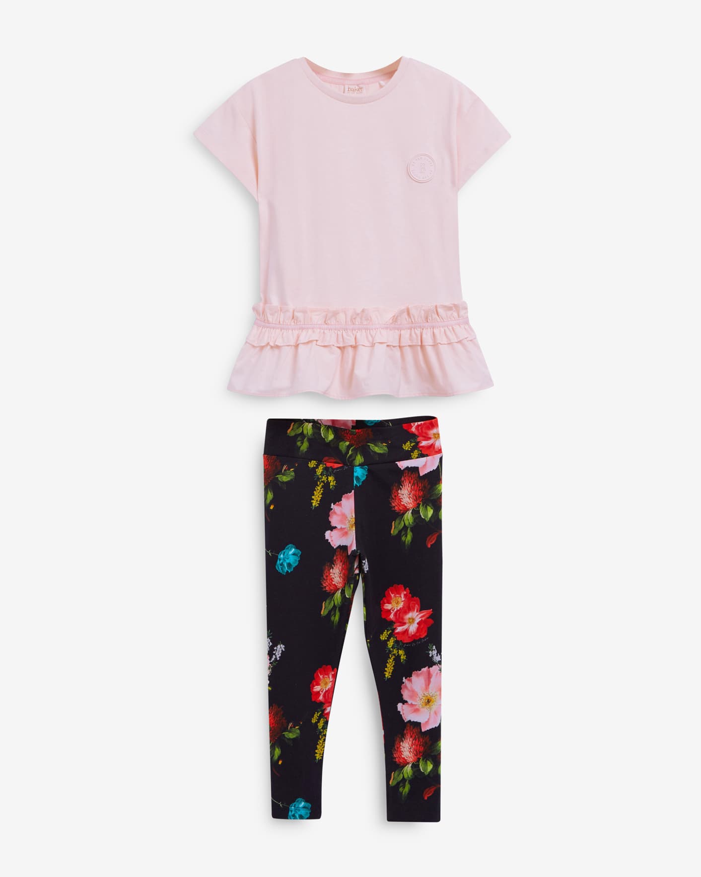 Navy Printed Legging and Frilled Top Set Ted Baker