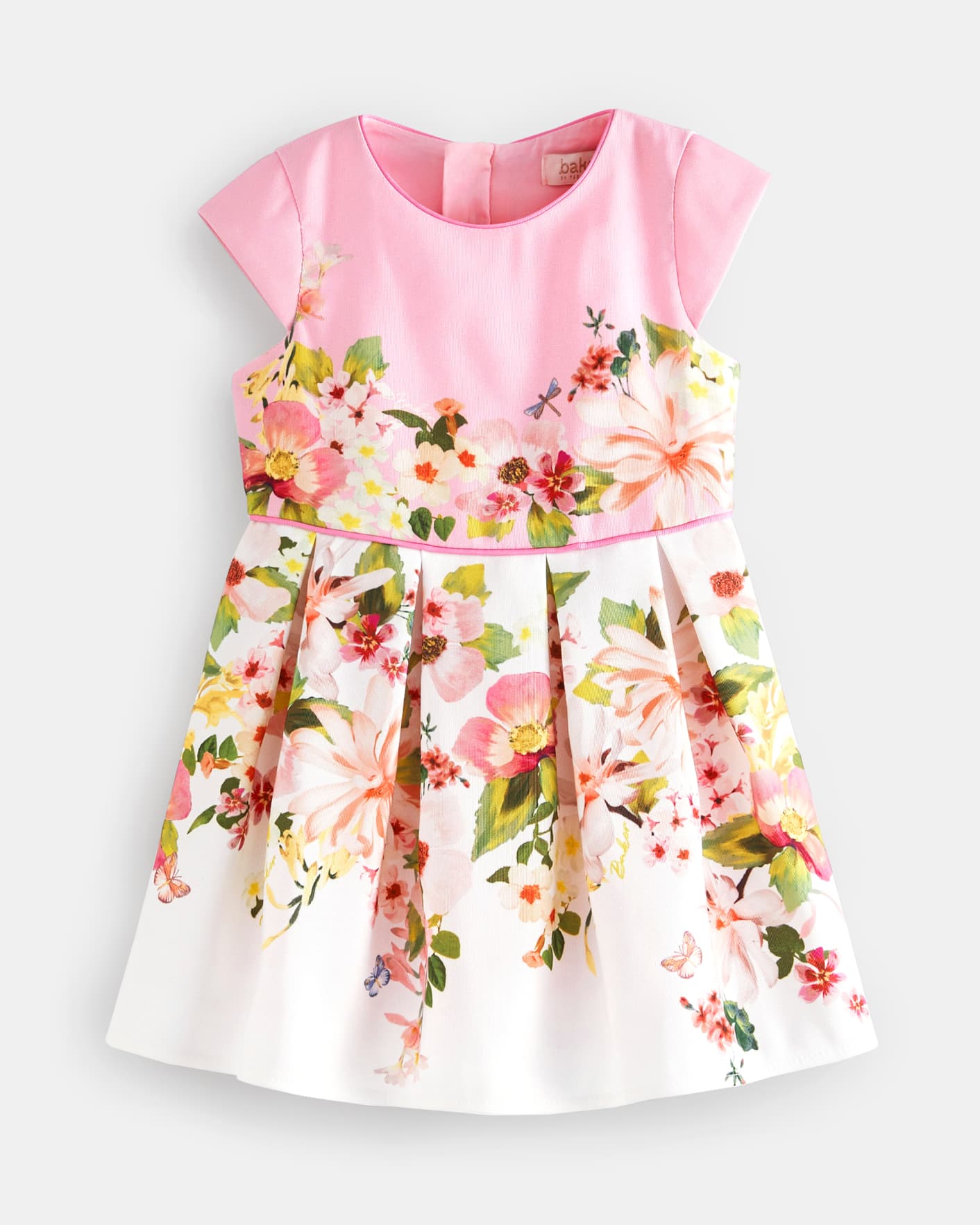 Pink Pleated Floral Dress Ted Baker
