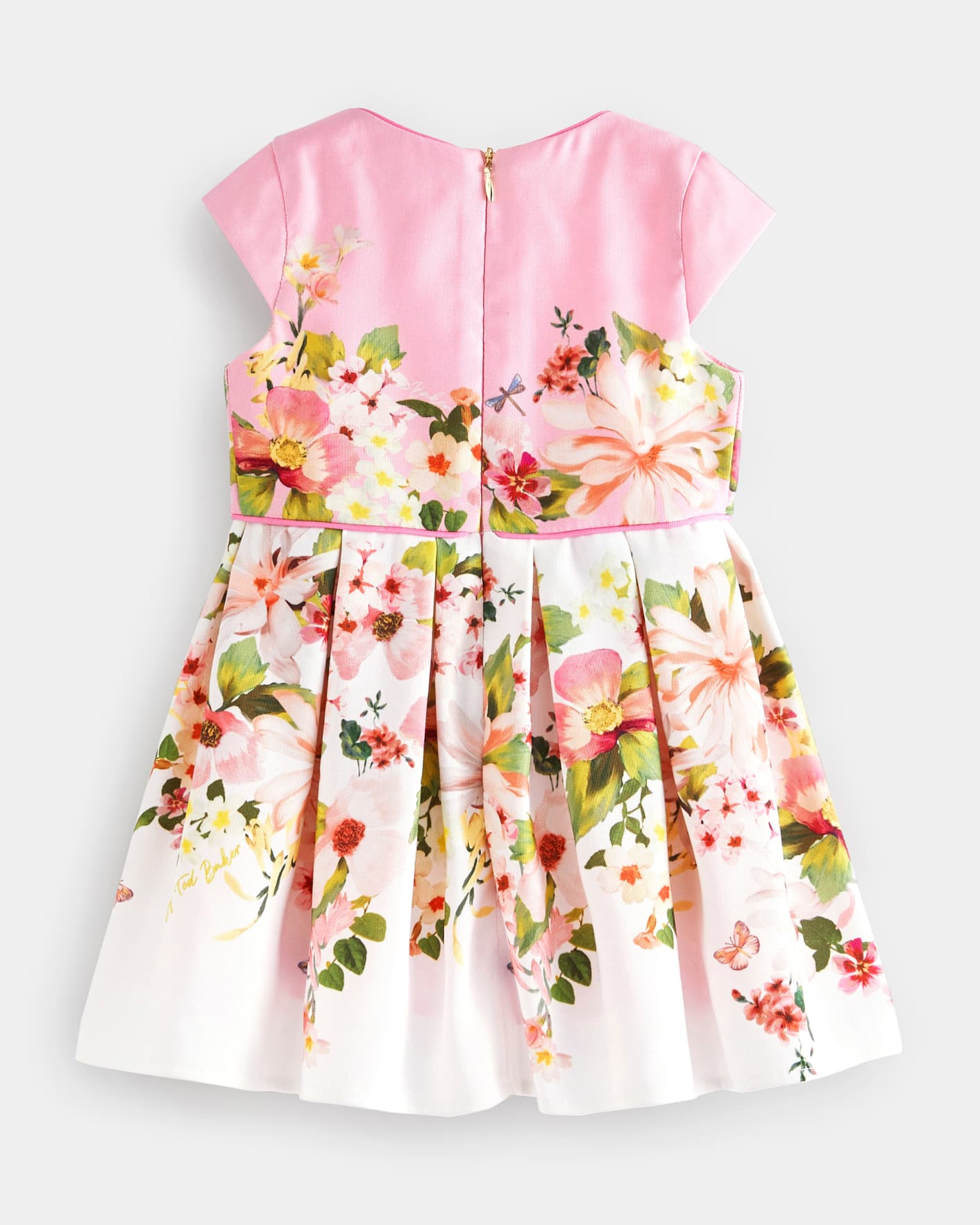 Pink Pleated Floral Dress Ted Baker