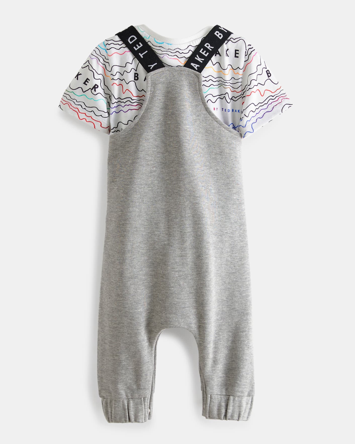 Grey Dungarees And T-Shirt Set Ted Baker