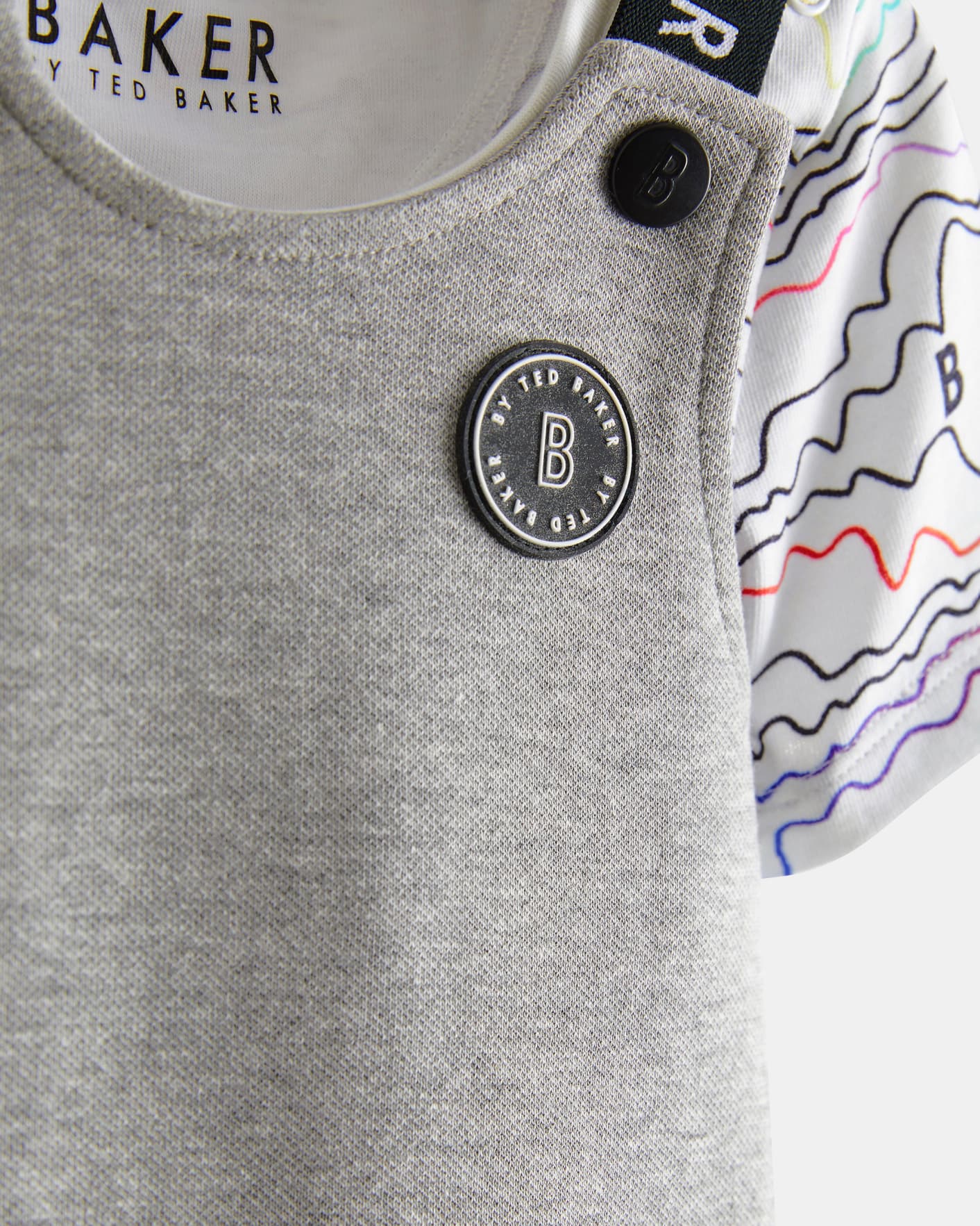 Grey Dungarees And T-Shirt Set Ted Baker