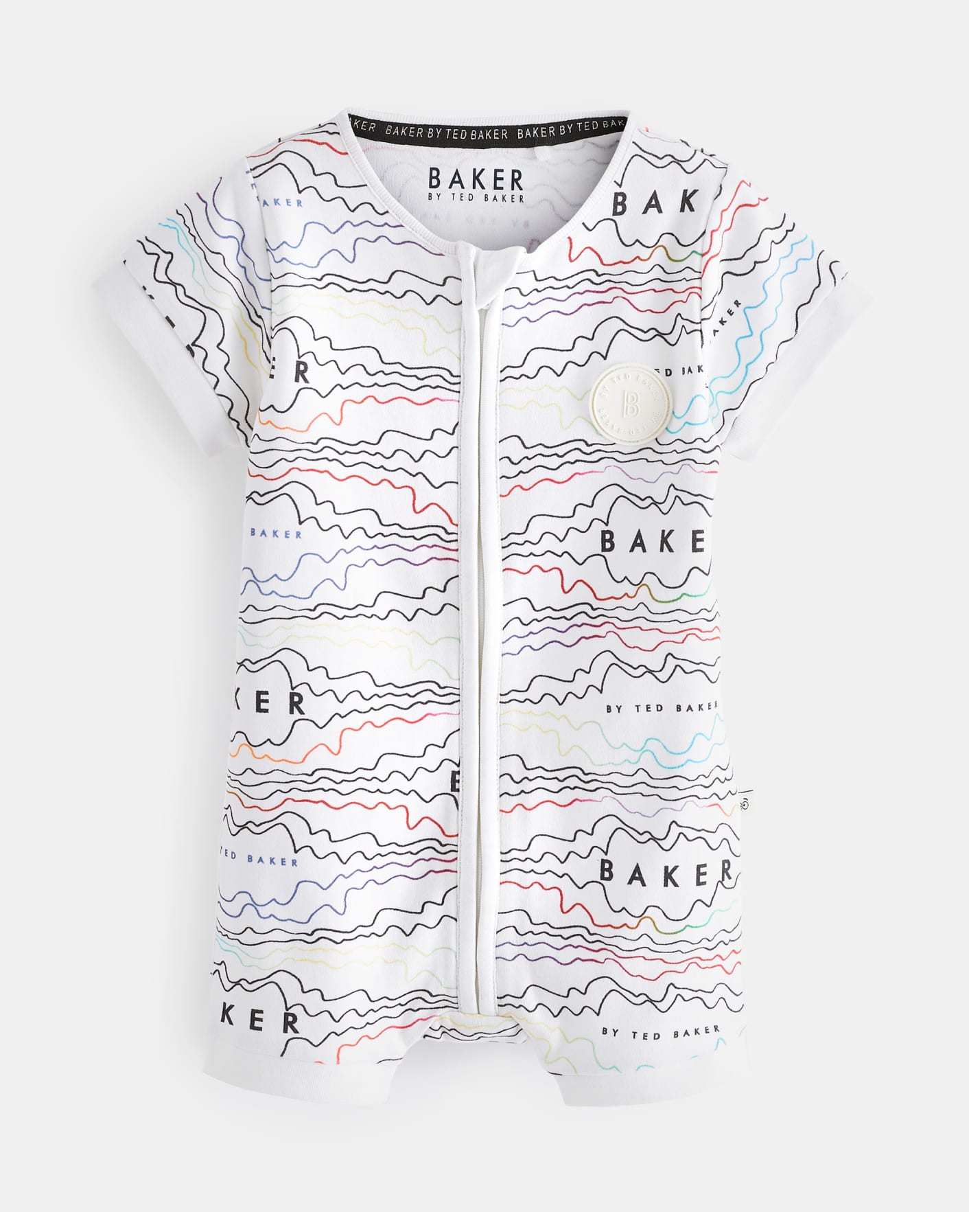 White Zip Up Wiggle Print Romper Ted Baker