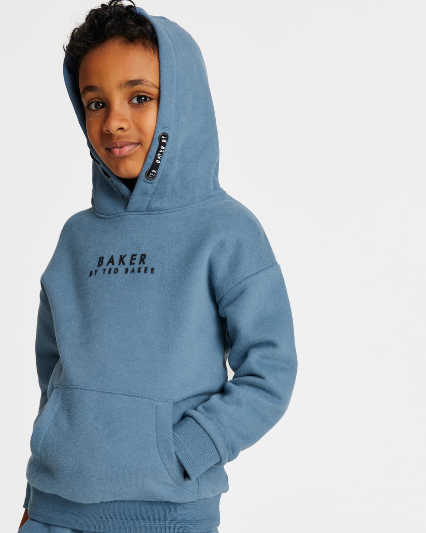 Blue Branded Cotton Hoodie Ted Baker