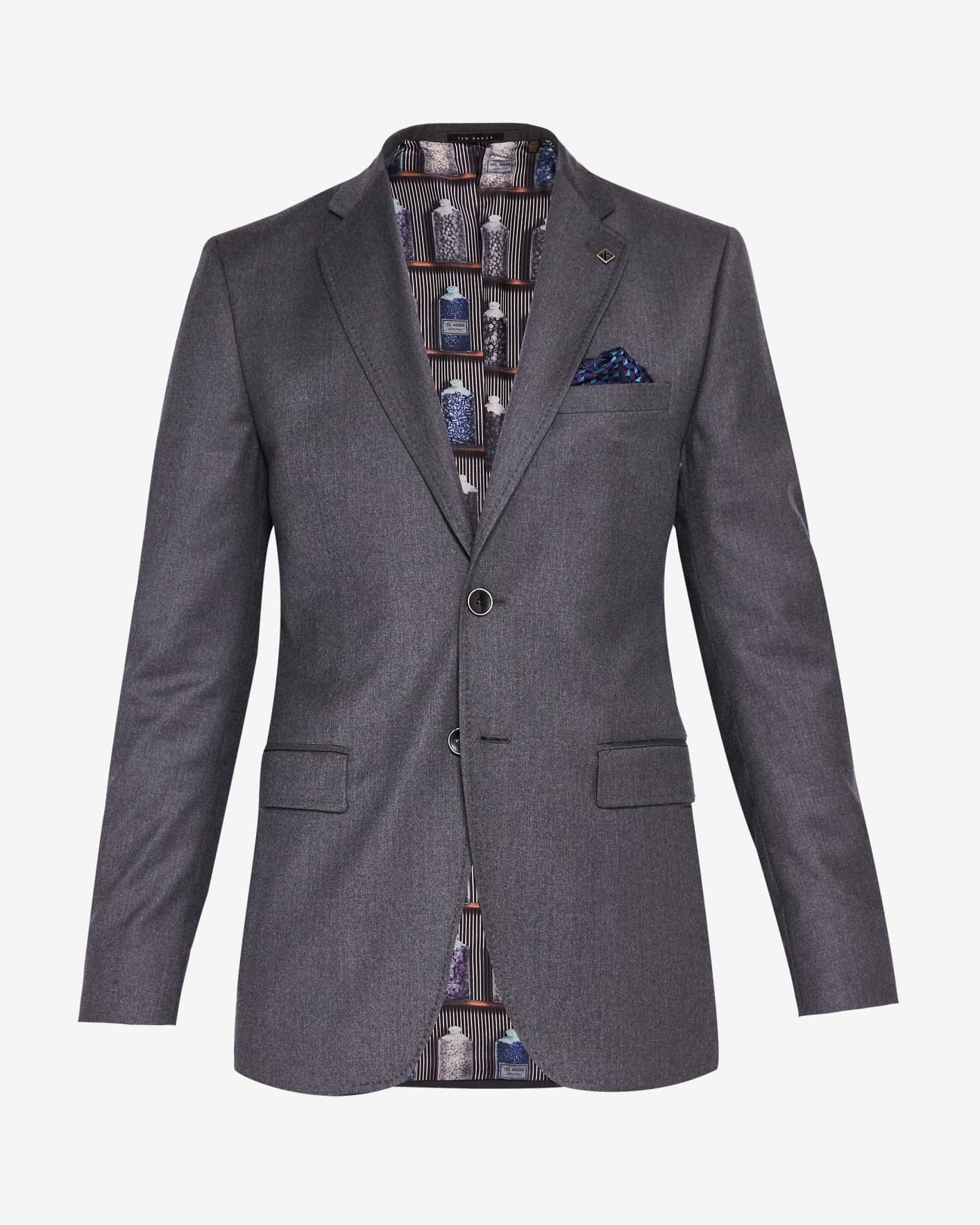 Gray Debonair wool suit jacket Ted Baker