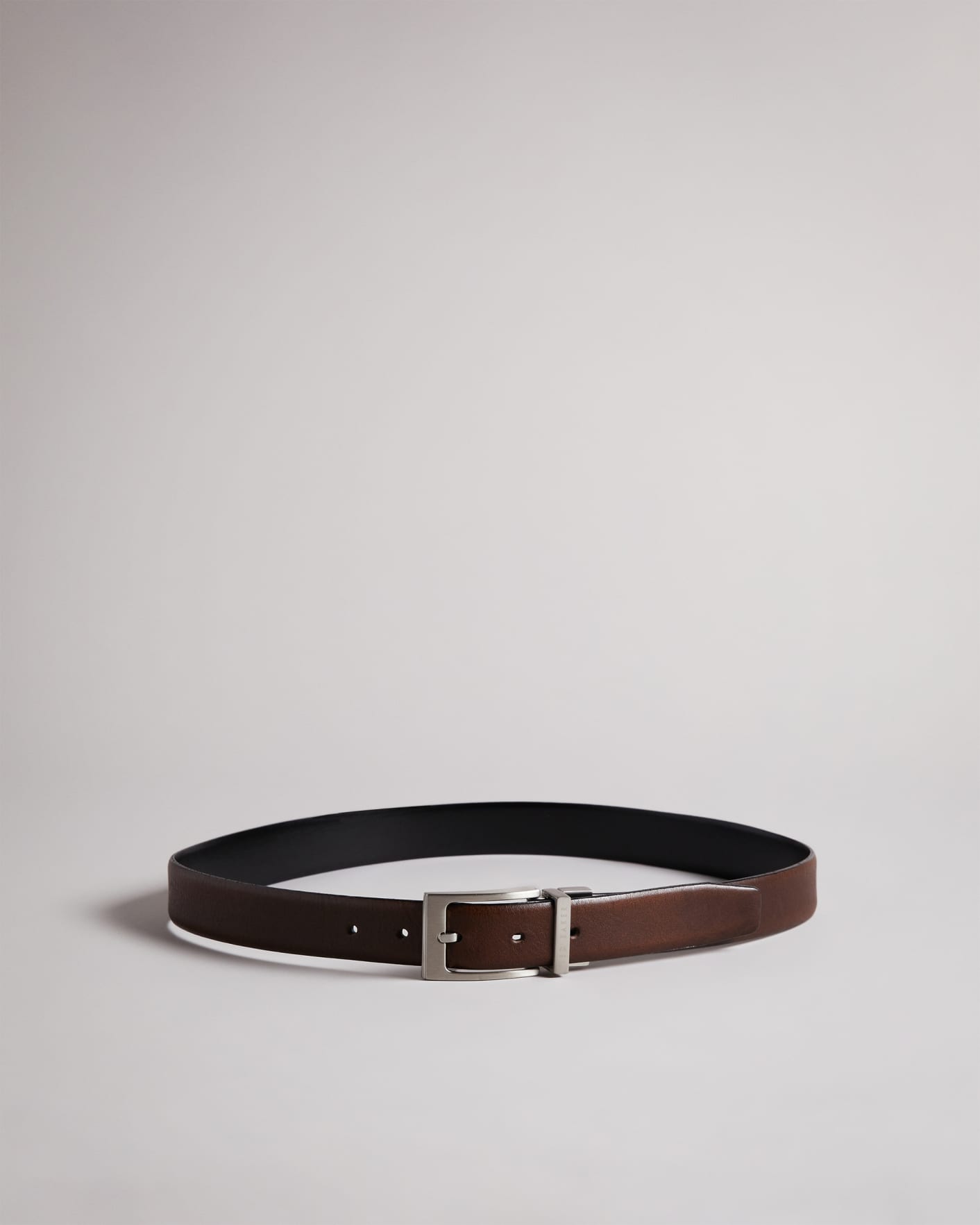Chocolate Reversible Leather Belt Ted Baker