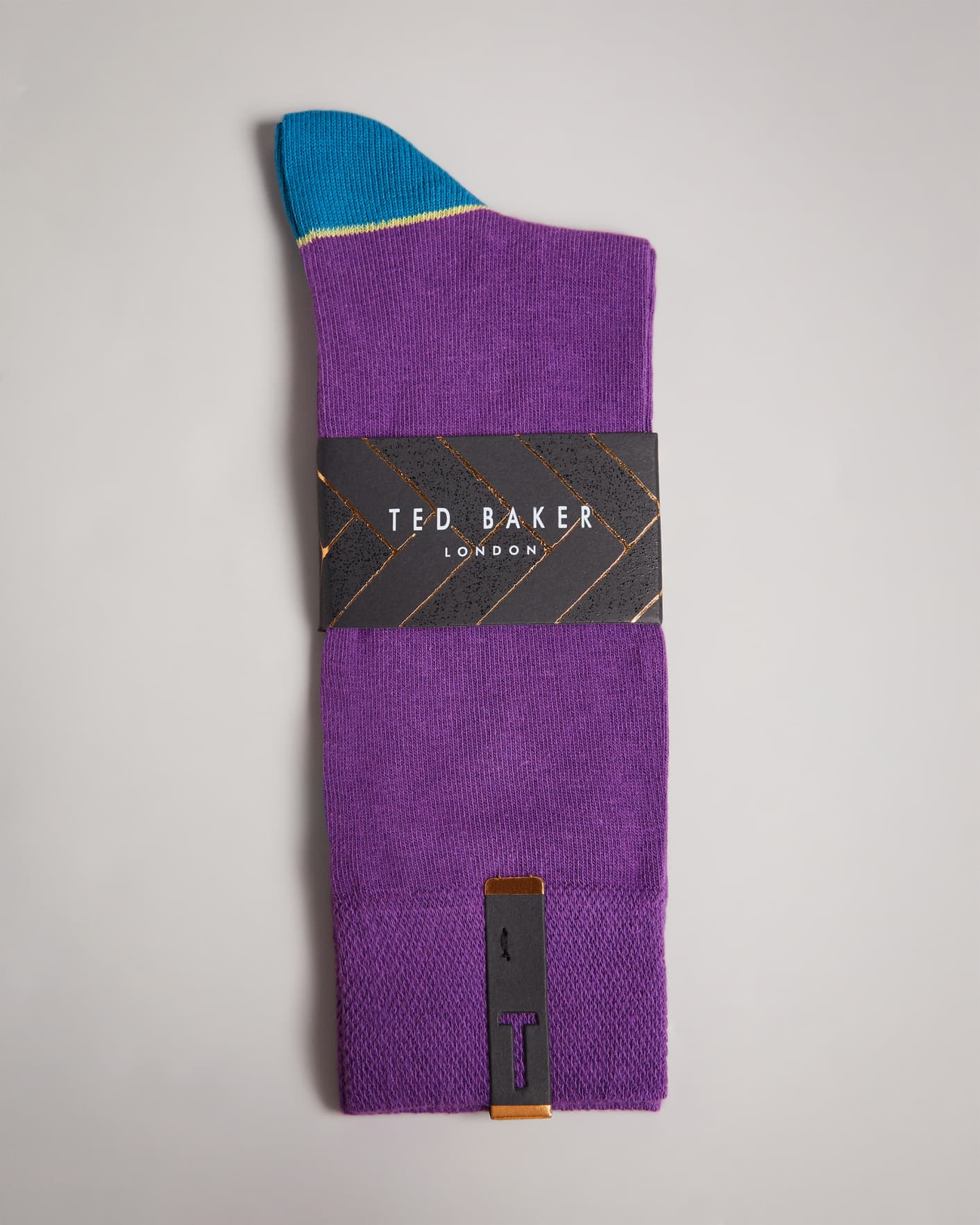 Purple Contrast Trim Cotton Socks Ted Baker
