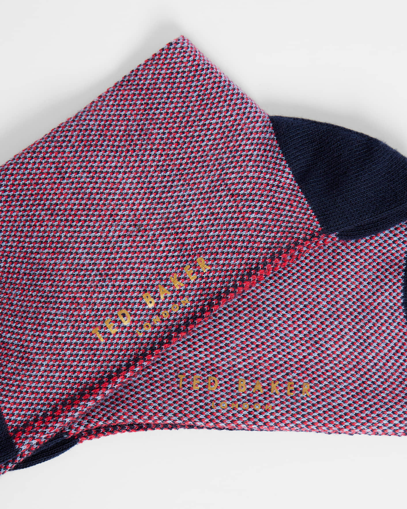 Red Textured Cotton Socks Ted Baker
