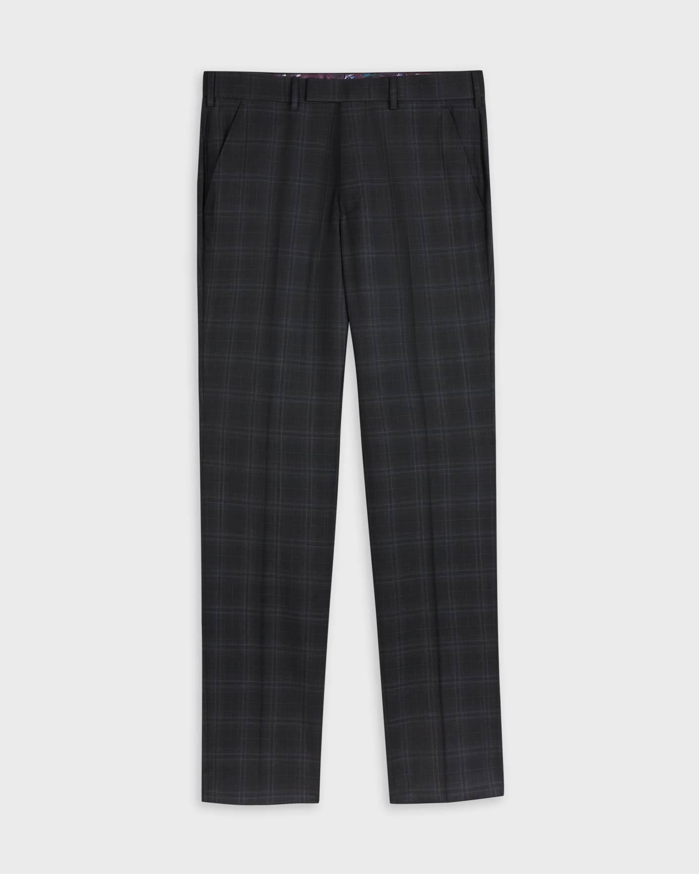 Navy STERLING CHECK SUIT TROUSER Ted Baker