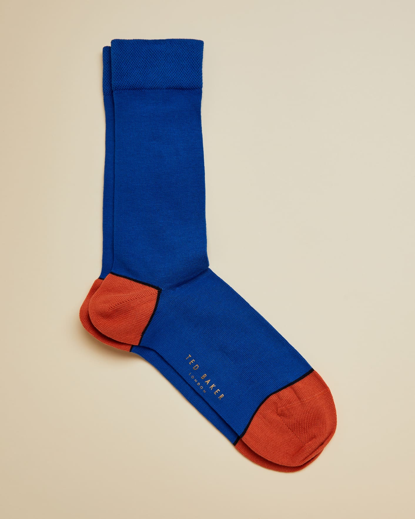 Medium Blue Plain Cotton Socks Ted Baker
