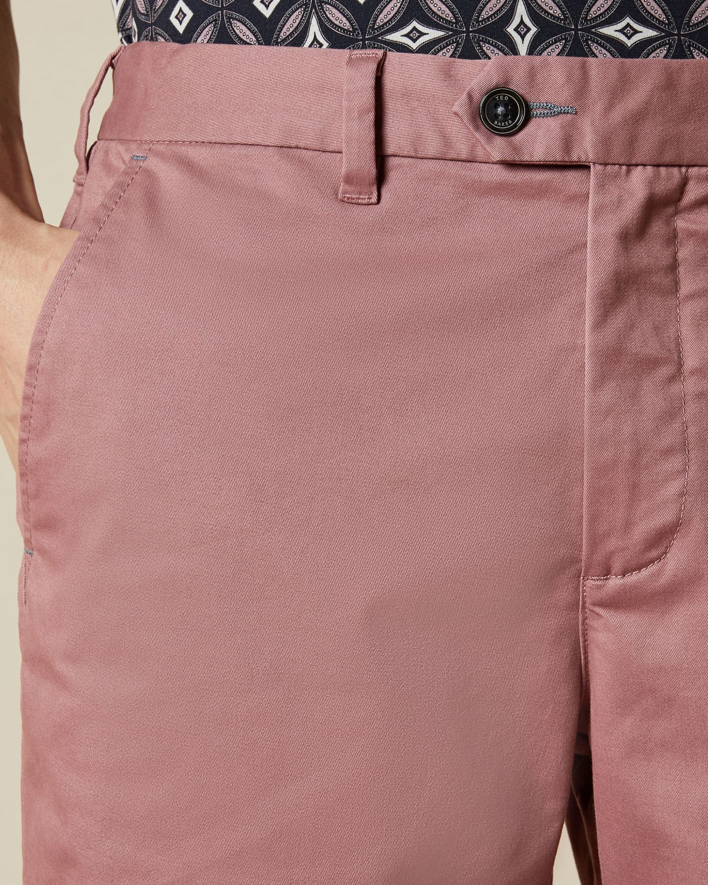 Pink Cotton Chino Shorts Ted Baker