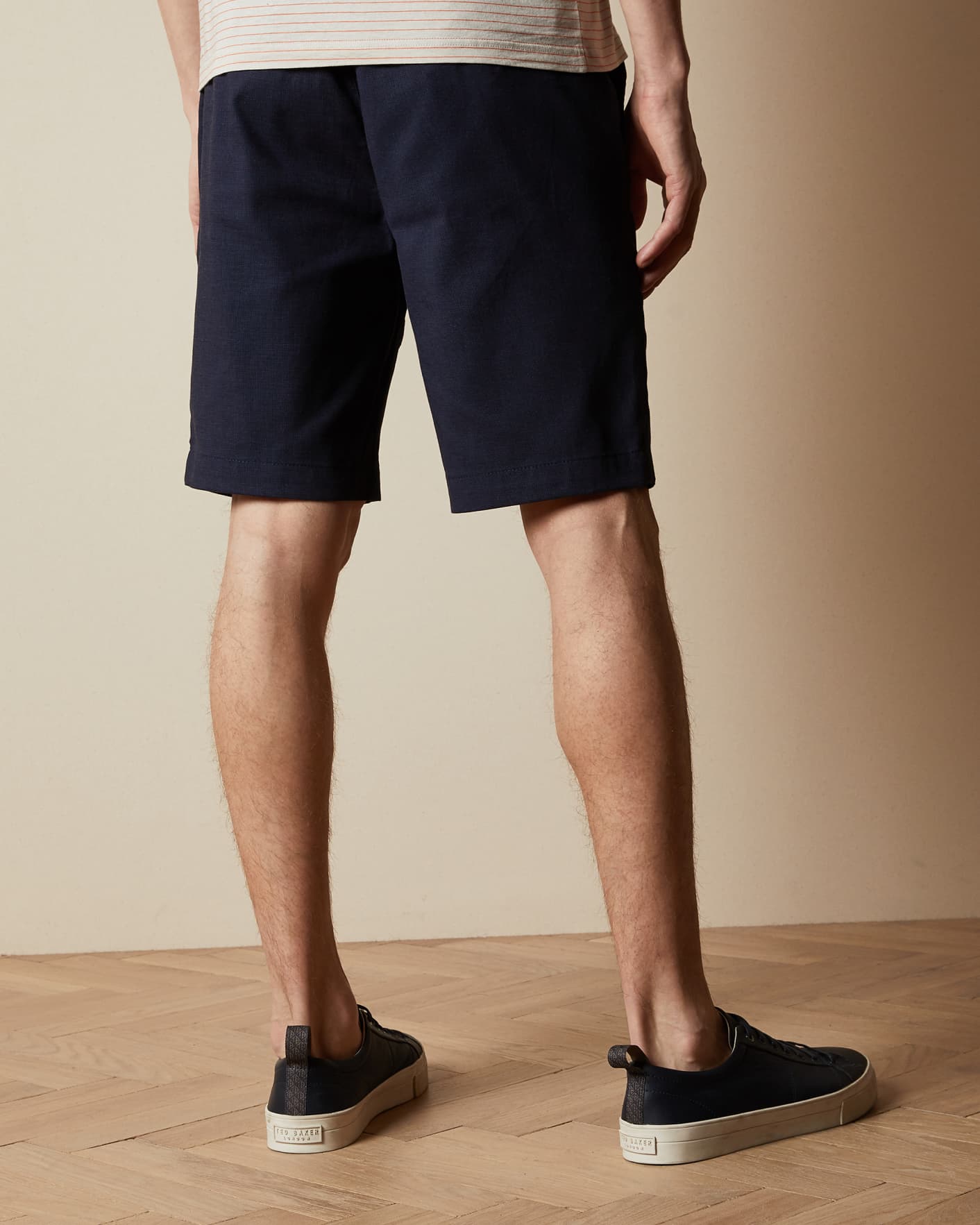 Navy Semi plain cotton shorts Ted Baker