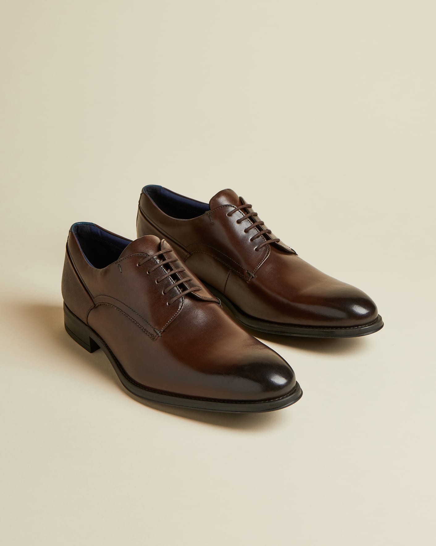 Brown Leather Derby Shoes Ted Baker
