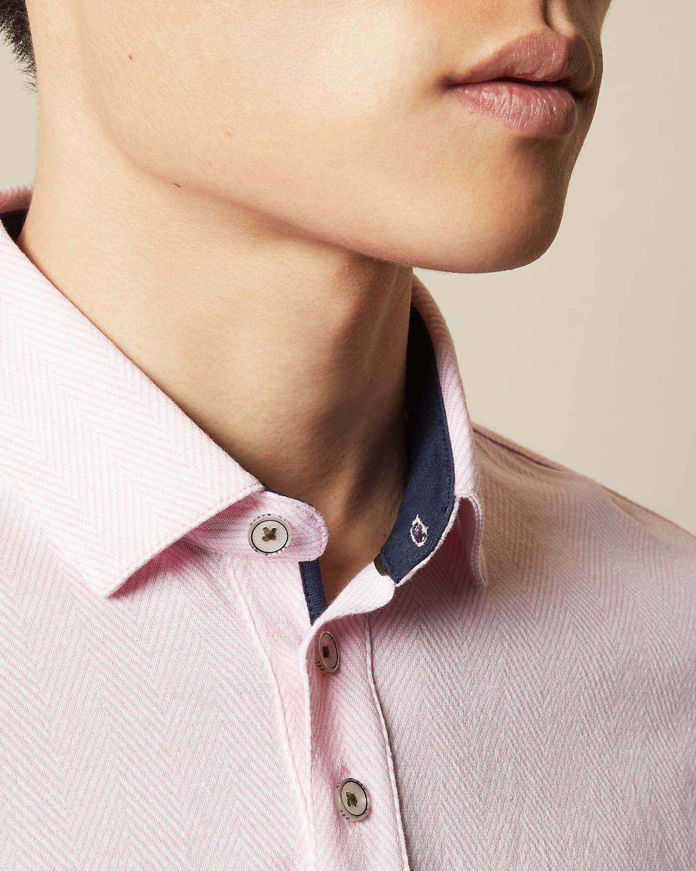 Pale Pink Cotton Polo Shirt Ted Baker