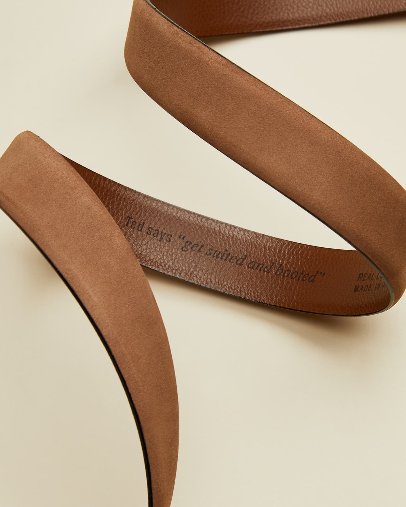 Brown Nubuck Leather Belt Ted Baker