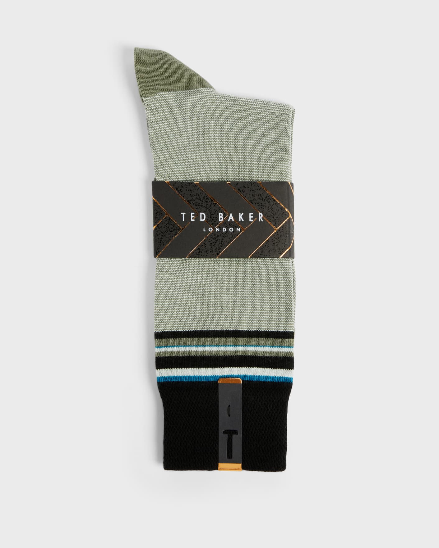 Khaki Striped Sock Ted Baker