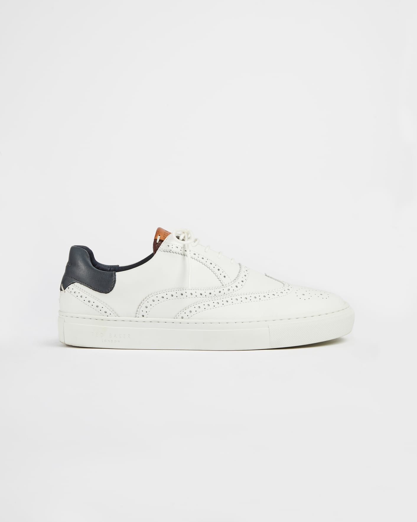 White Leather Brogue Trainers Ted Baker