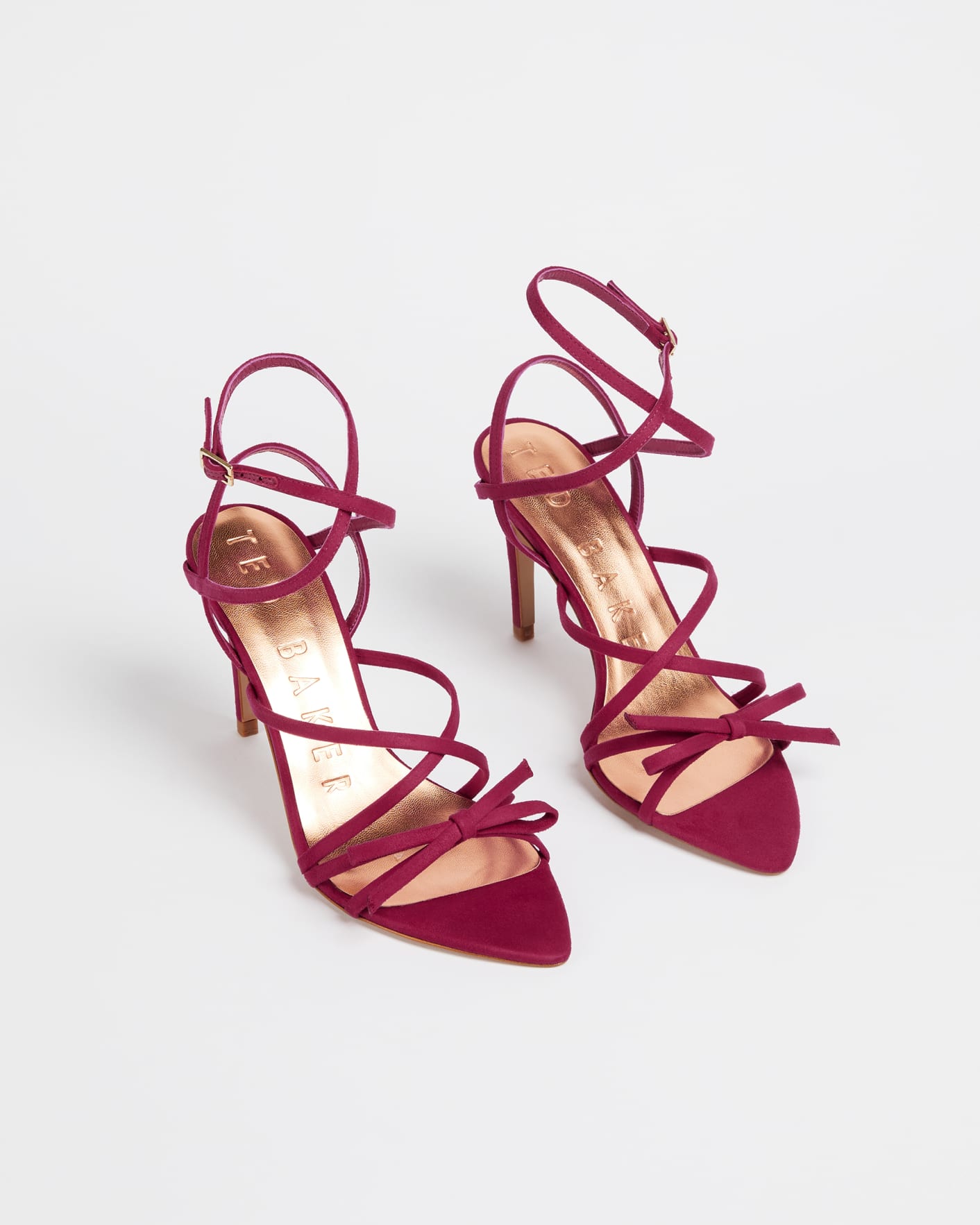 Deep-Pink Strappy Heeled Sandals Ted Baker