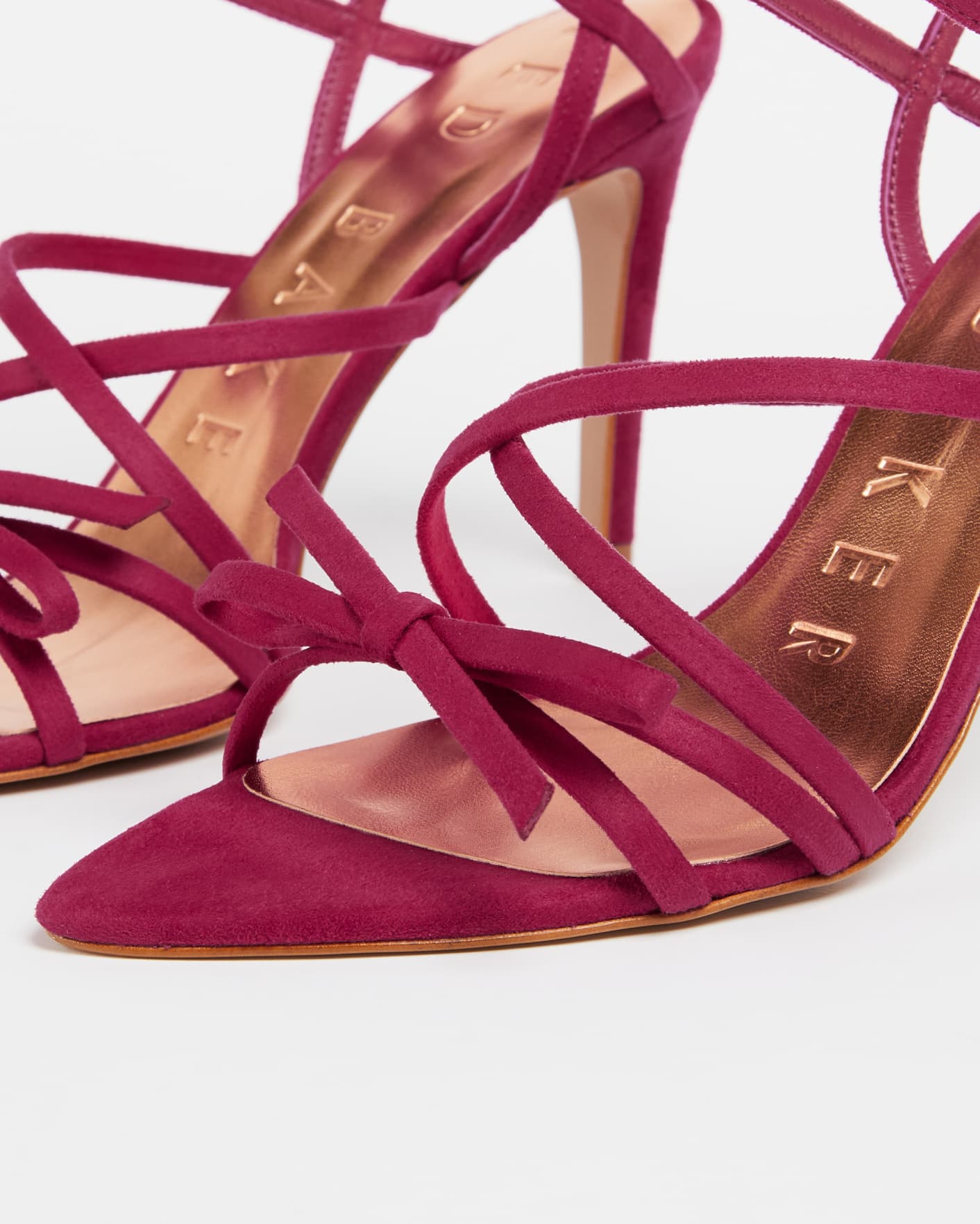 Deep-Pink Strappy Heeled Sandals Ted Baker