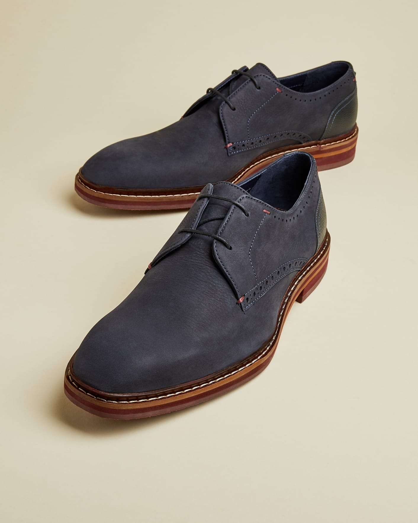 Navy Suede Derby shoes Ted Baker