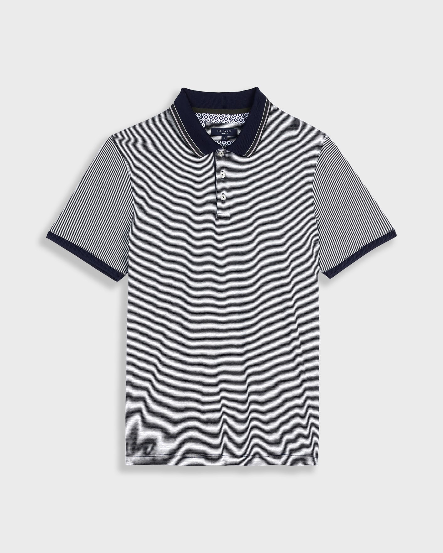 Navy Striped cotton polo shirt Ted Baker