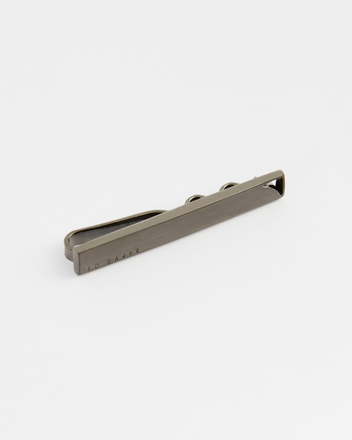 GUNMETAL Tie Bar With Corner Cut Out Ted Baker