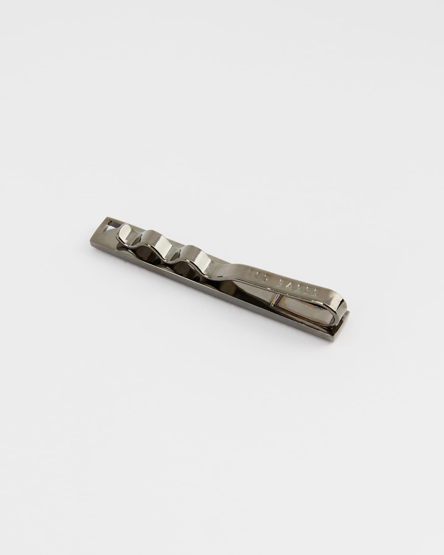 GUNMETAL Tie Bar With Corner Cut Out Ted Baker