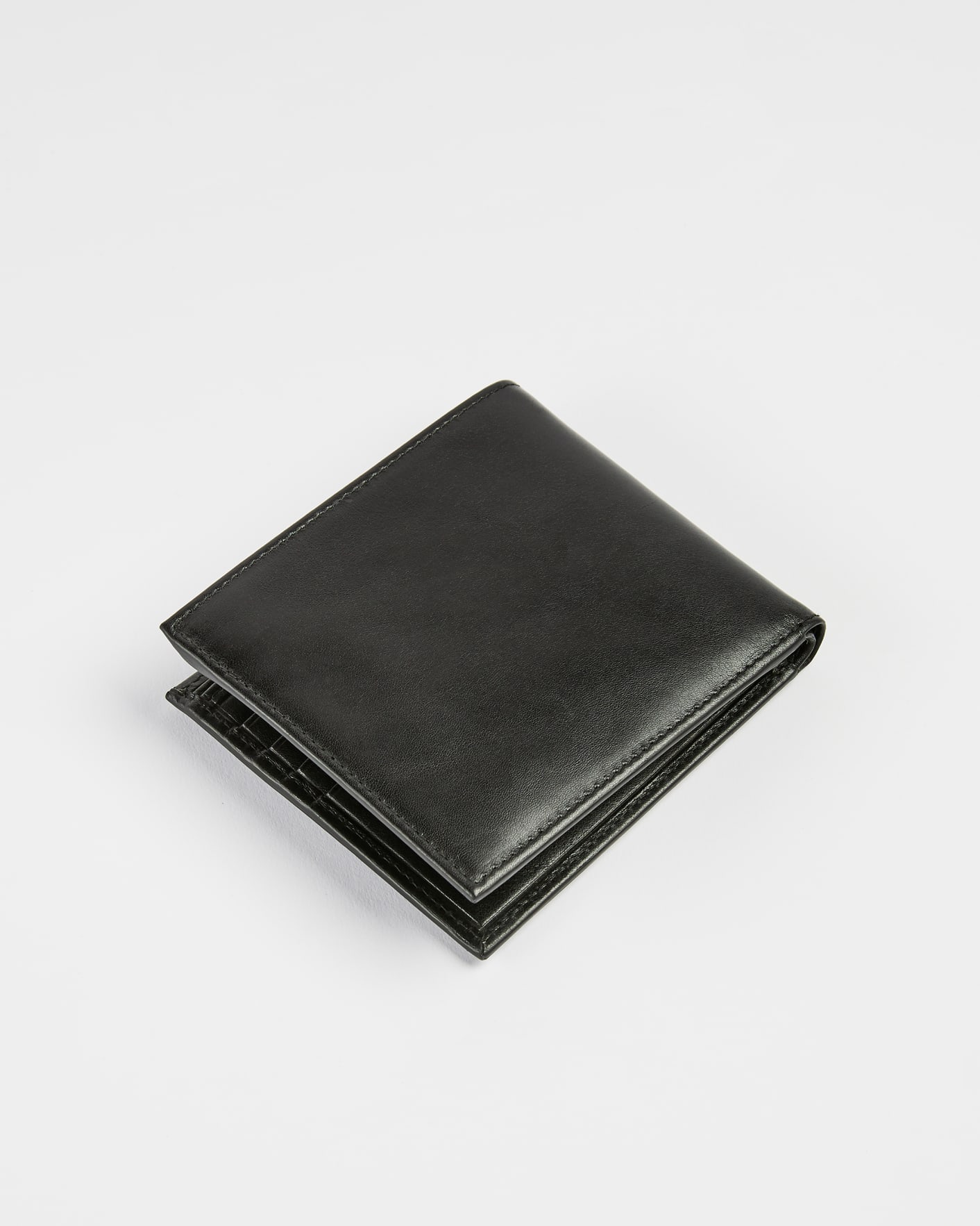 Black Leather Bifold Wallet With Coin Pocket Ted Baker