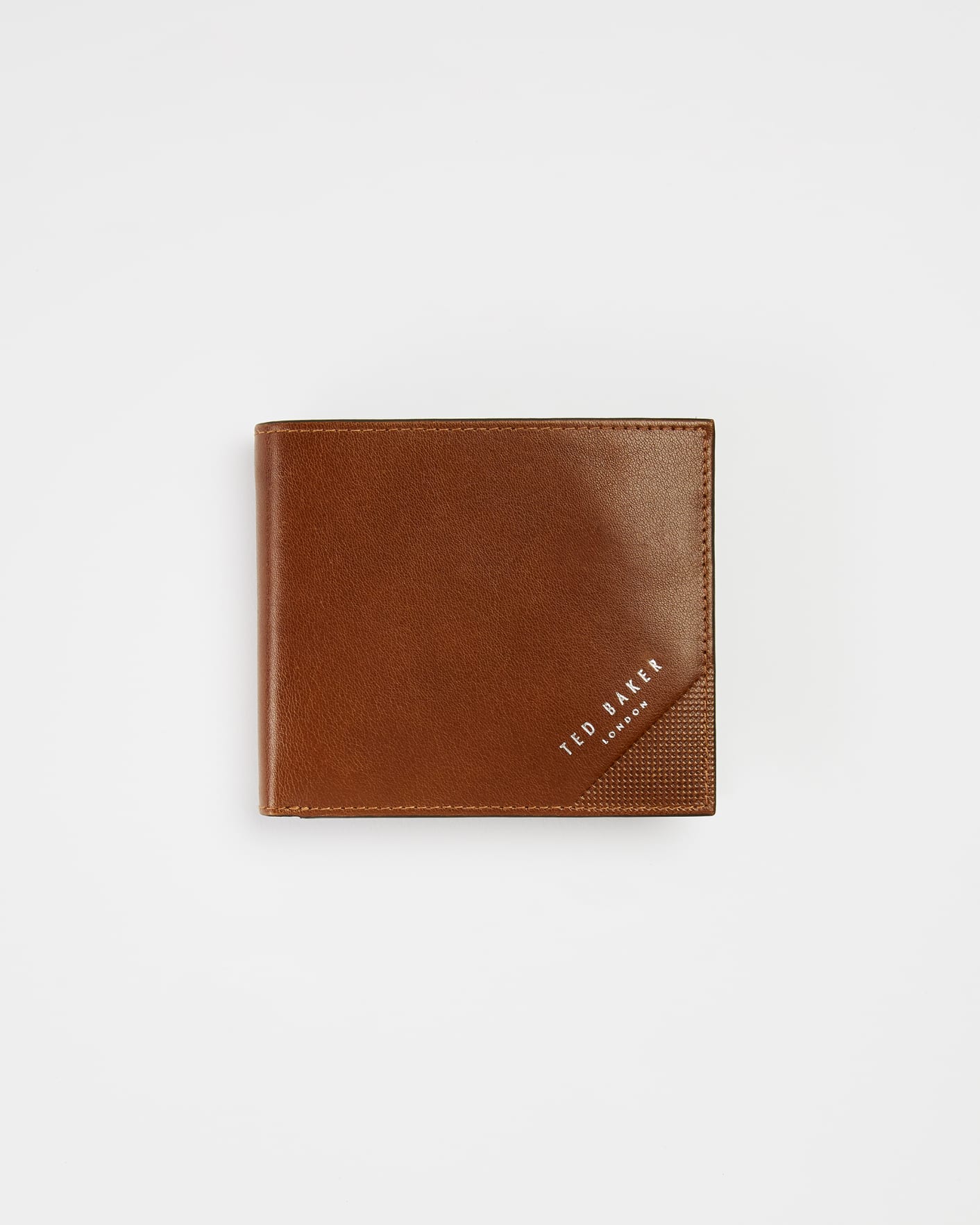 Tan Leather Bifold Wallet With Coin Pocket Ted Baker