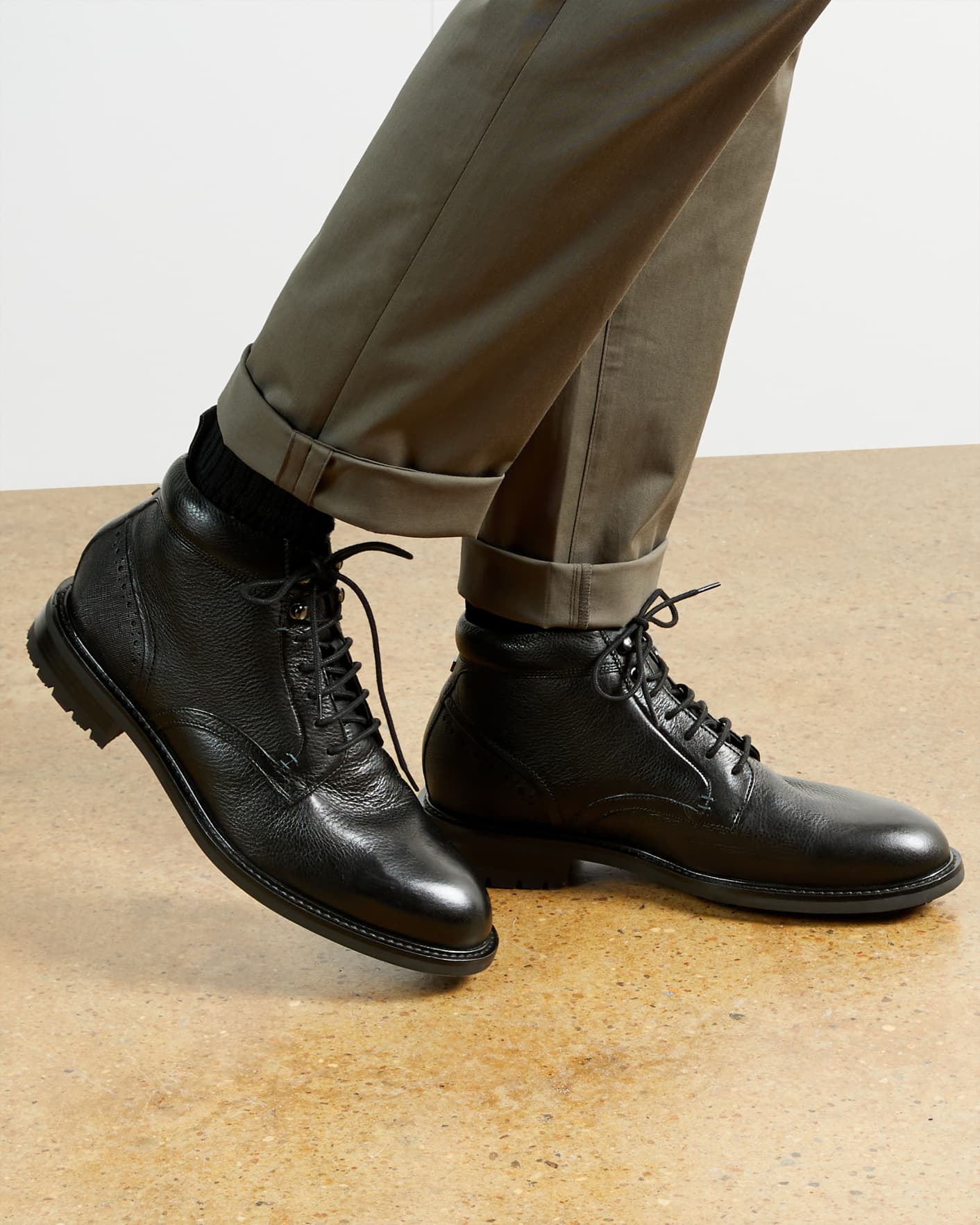 Black Leather Boot Ted Baker
