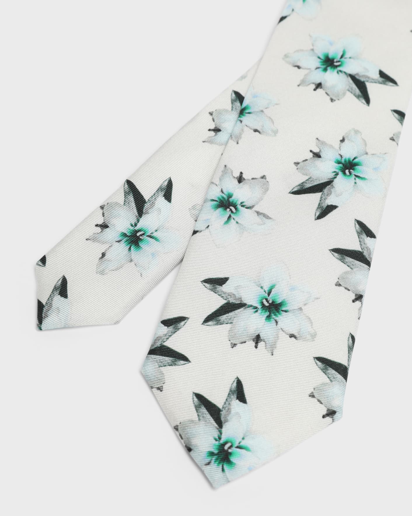 White Printed Floral Tie Ted Baker
