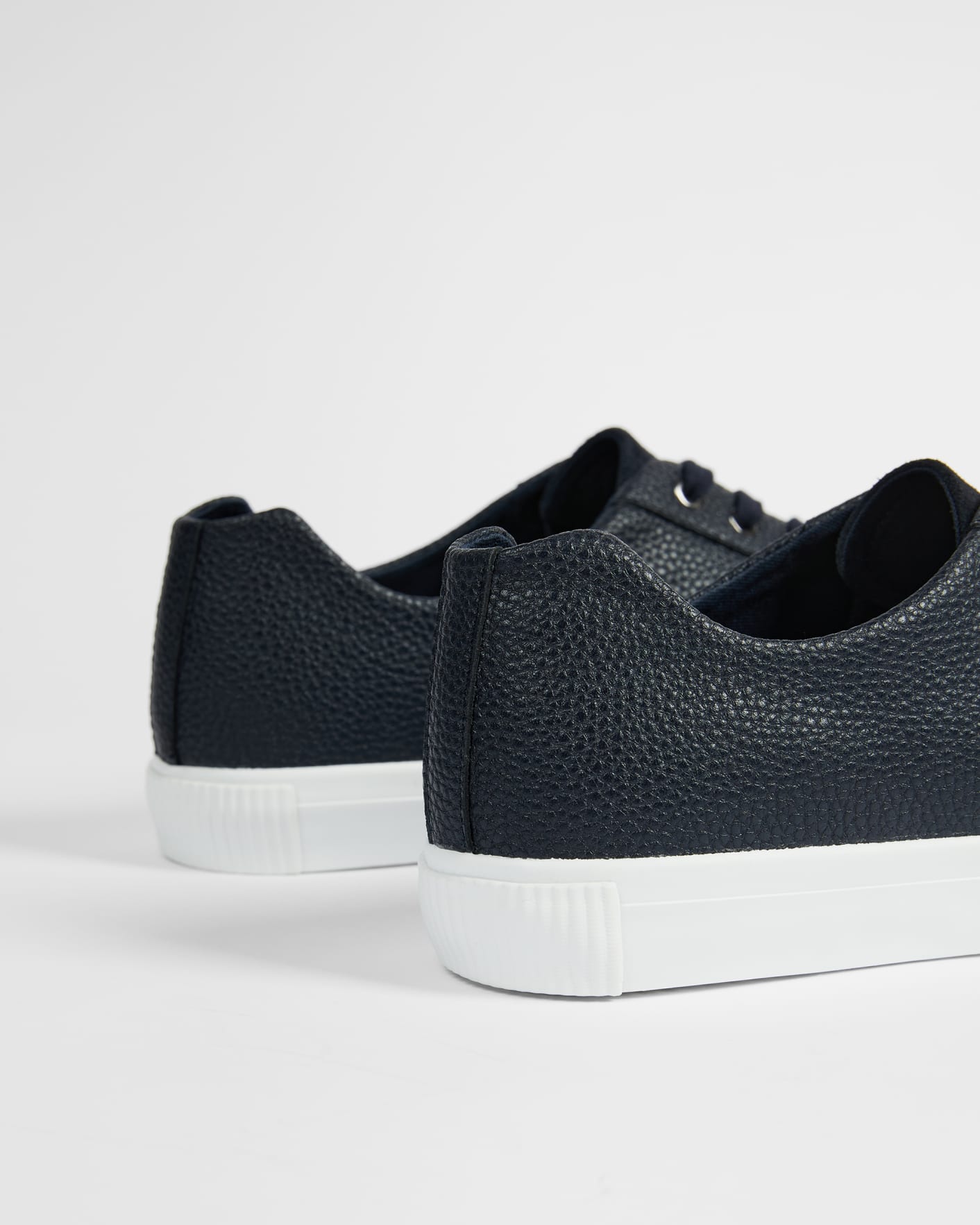 Navy Cupsole Leather Sneaker Ted Baker