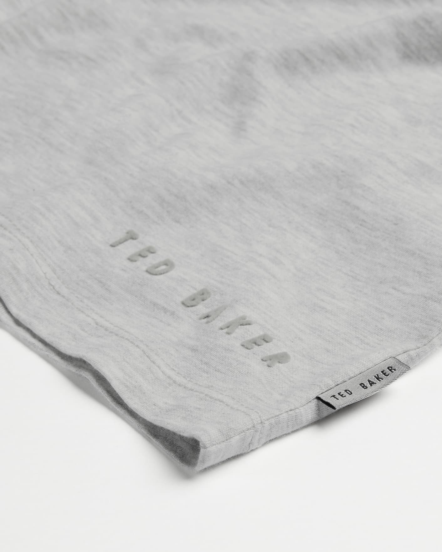 Grey-Marl Cotton logo T-shirt Ted Baker