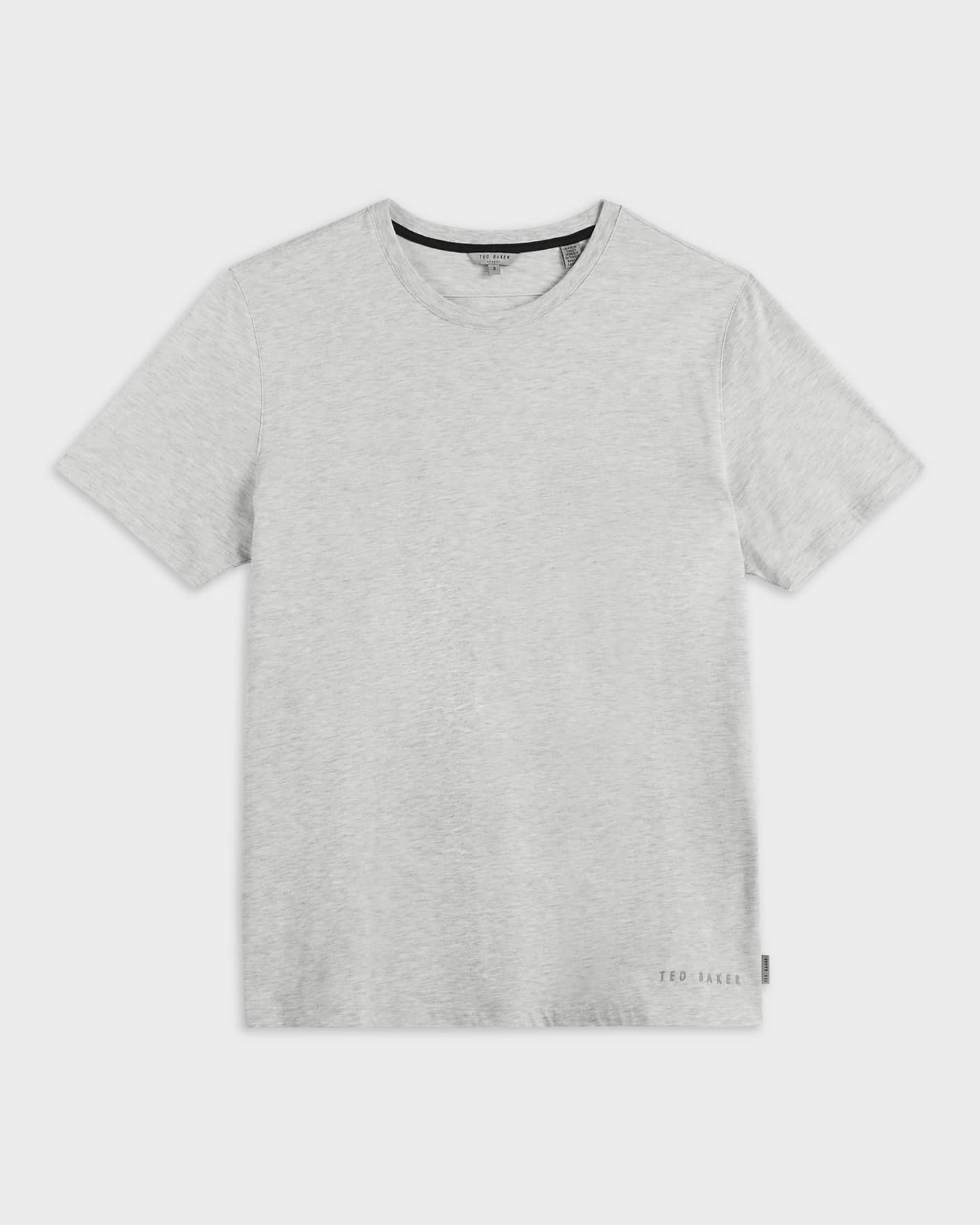 Grey-Marl Cotton logo T-shirt Ted Baker