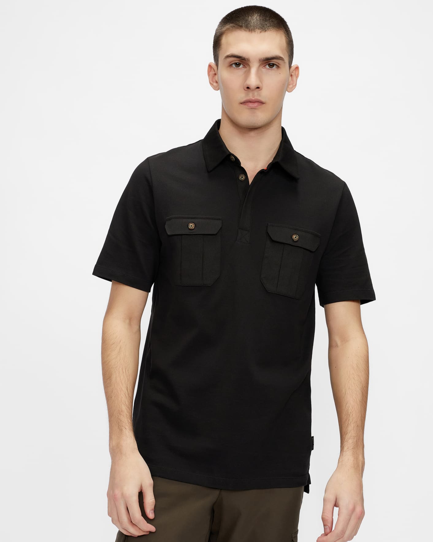 Noir Polo Style Militaire Ted Baker