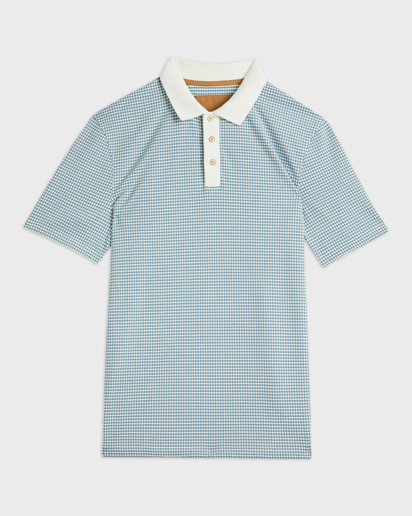 Blue Jacquard Texture Polo Shirt Ted Baker