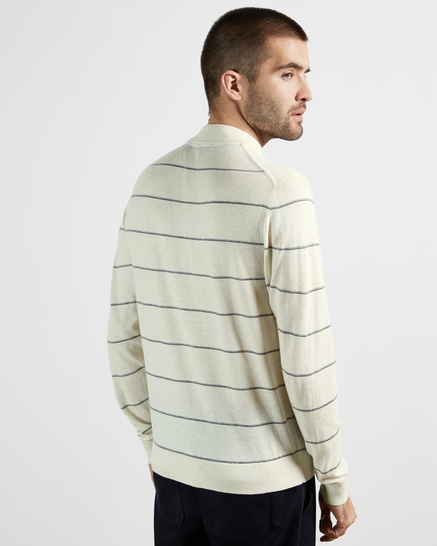 Natural Stripe mock neck knit top Ted Baker