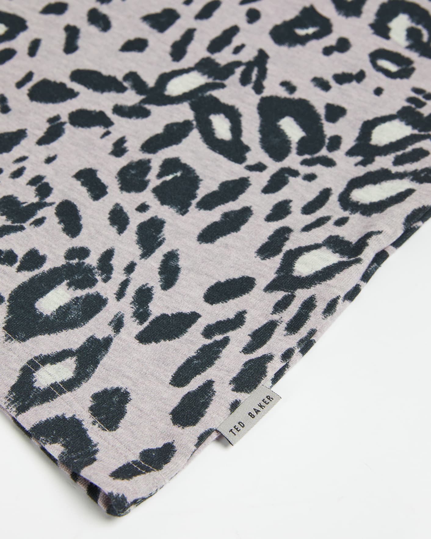 Lilac Short Sleeve Leopard Print Polo Ted Baker