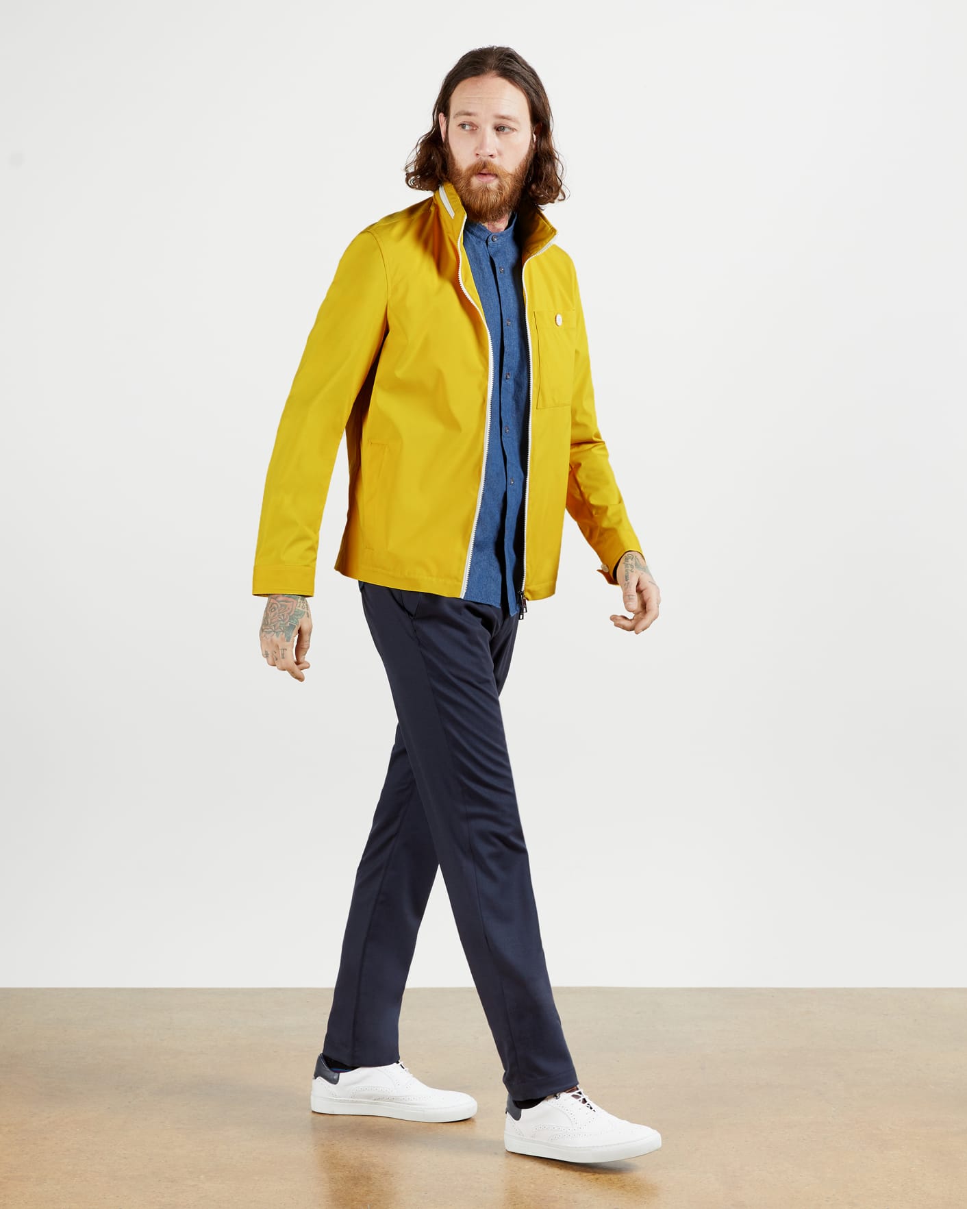 Yellow Plain zip through jacket Ted Baker