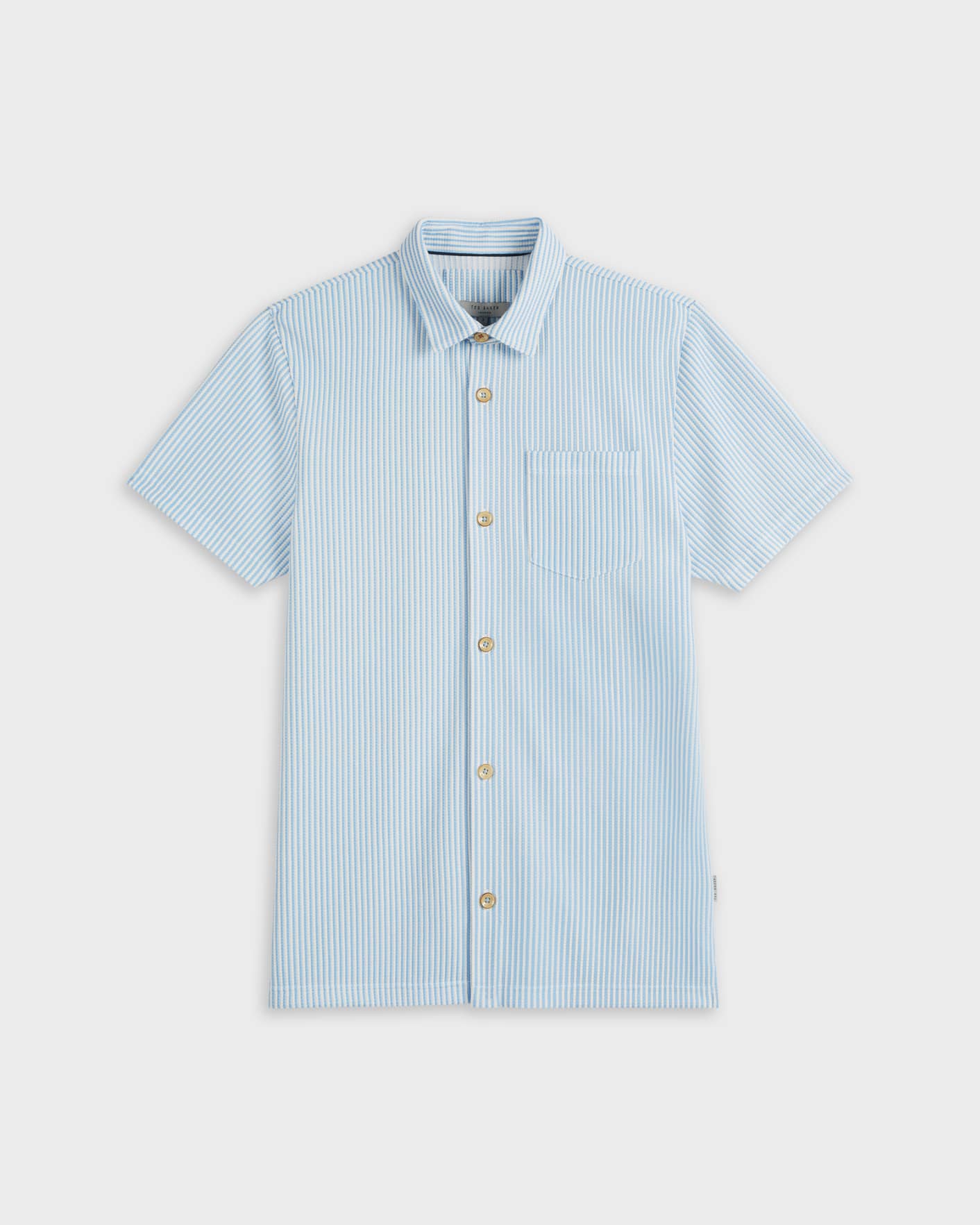 Blue Vertical Stripe Jersey Shirt Ted Baker