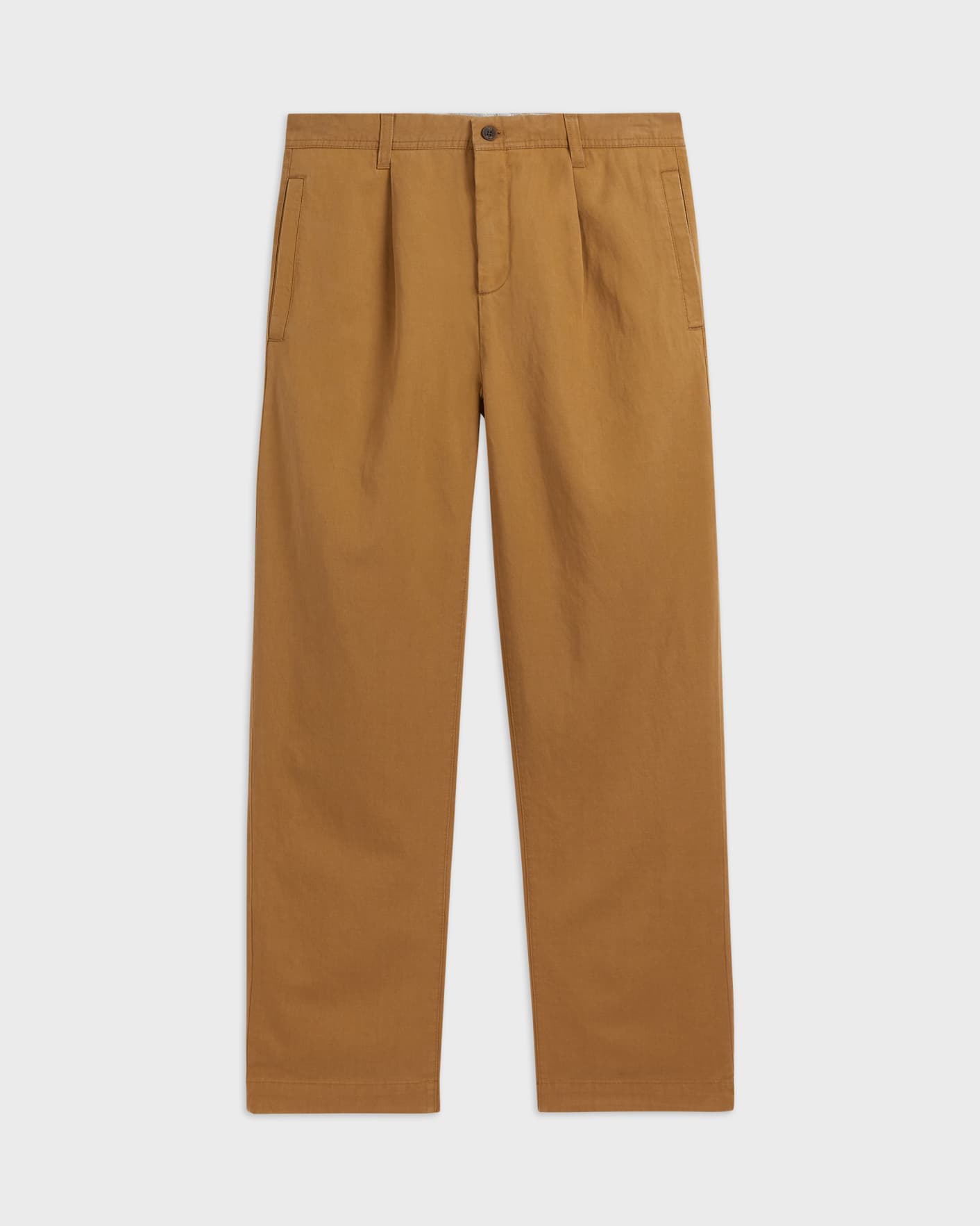 Camel Pleated Tapered Trouser Ted Baker