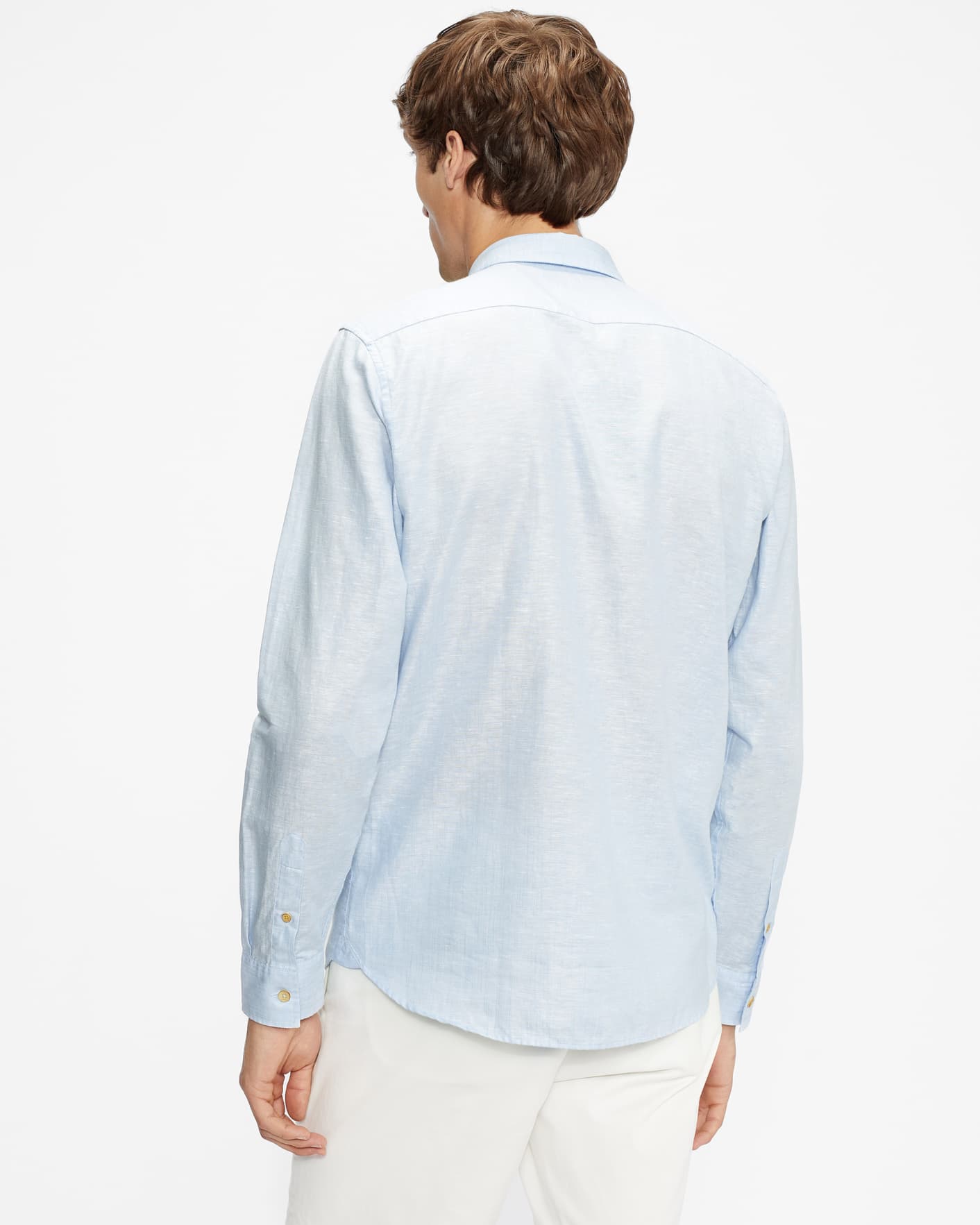 Light Blue Long Sleeve Linen Shirt Ted Baker