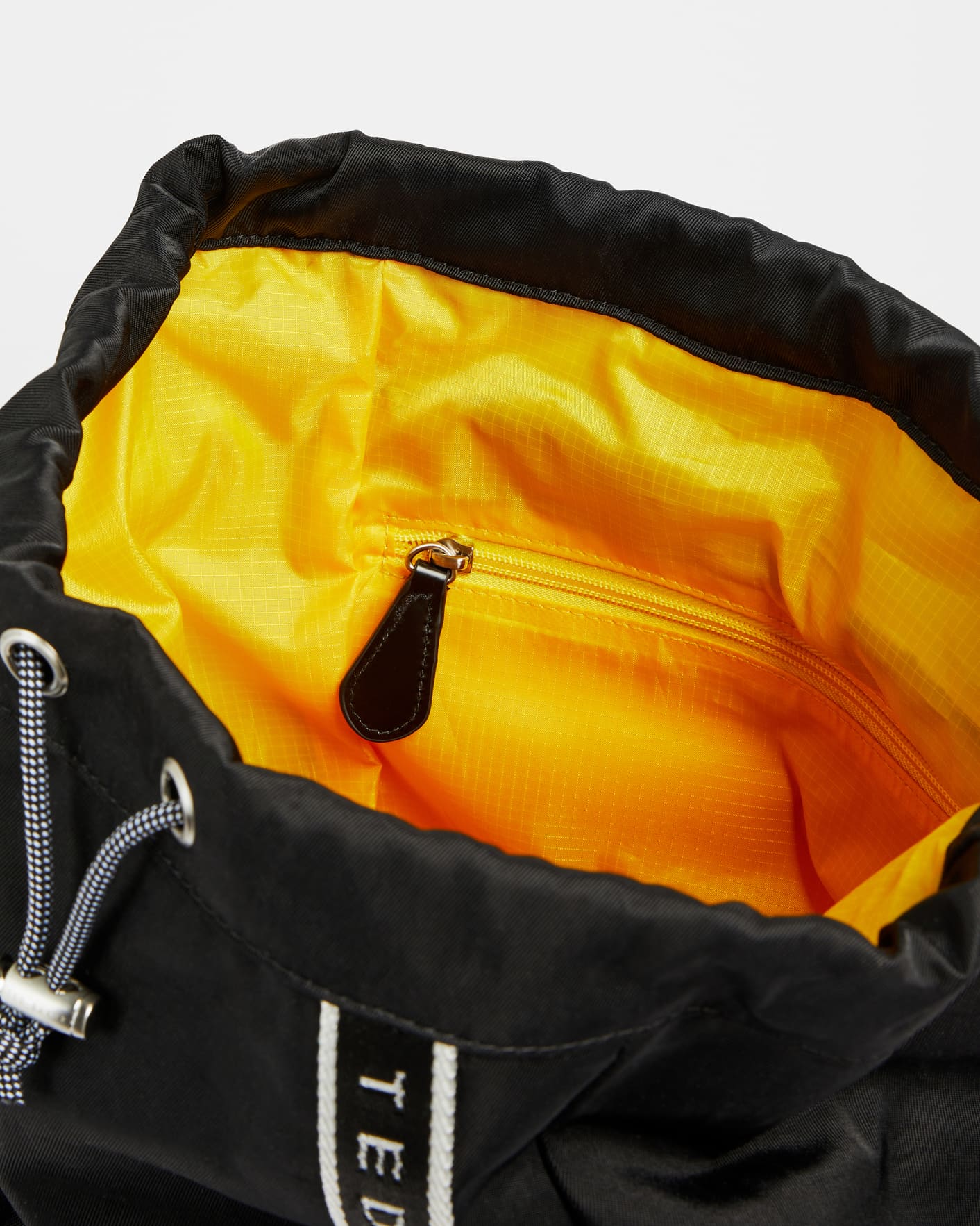 Black Branded Nylon Drawstring Backpack Ted Baker